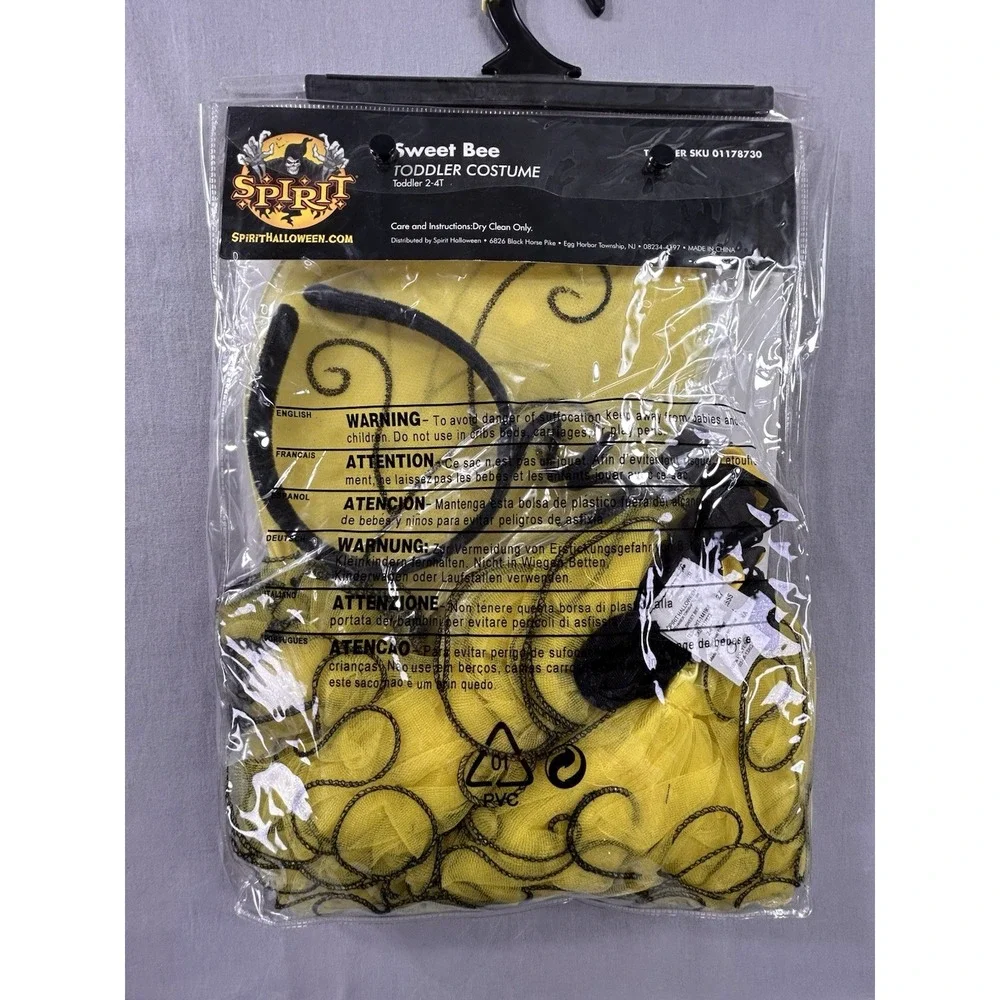 Spirit Halloween Sweet‎ Bee Costume Toddler 2T-4T Dress Up Play New - Picture 5 of 8